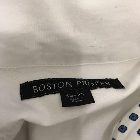 Boston Proper white embroidered jacket top 3D applique beads butterflies Sz XS - Picture 7 of 7